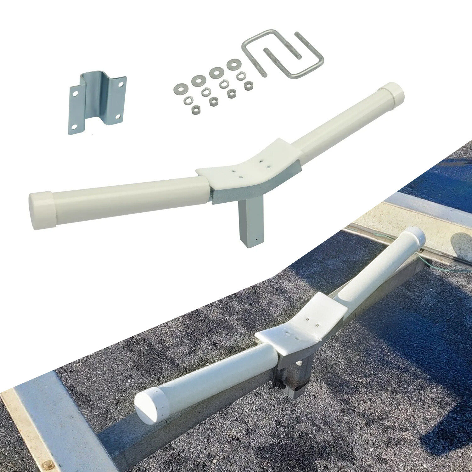 Boat Trailer V-Guide For 3″ x 3″ Front Cross Member Support w/Bracket&U-Bolts