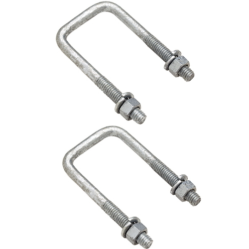 2 Pack of 7/16 D x 3-1/16 W x 2-13/16 L Boat Trailer Square Galvanized U-Bolts