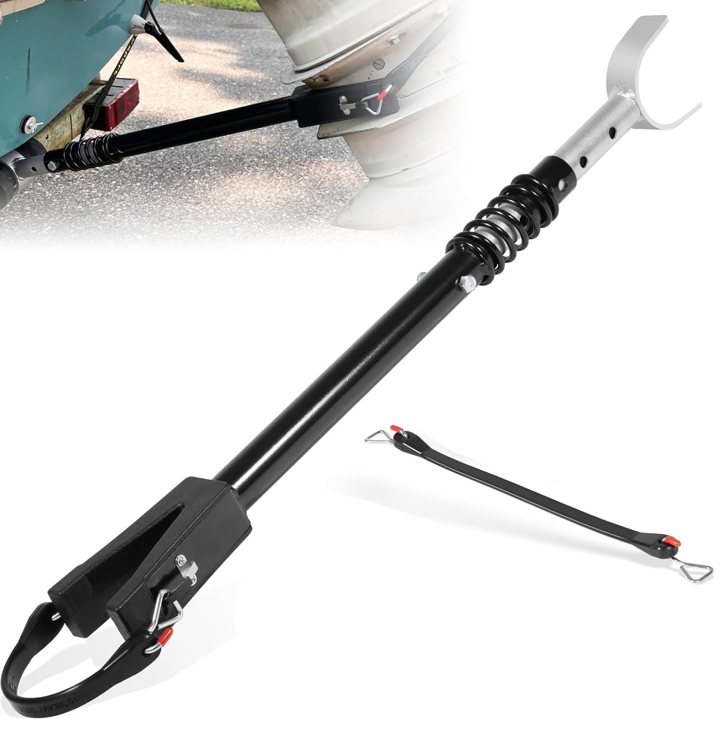 Transom Saver for Outboard Motors Up to 150HP – 20.27” to 30.7” Boat Trailers