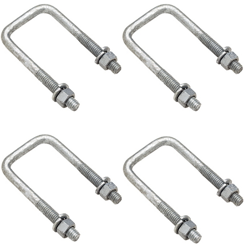 4 Pack of 1/2 Dia x 3-1/16 W x 4-5/16 L Boat Trailer Square Galvanized U-Bolts