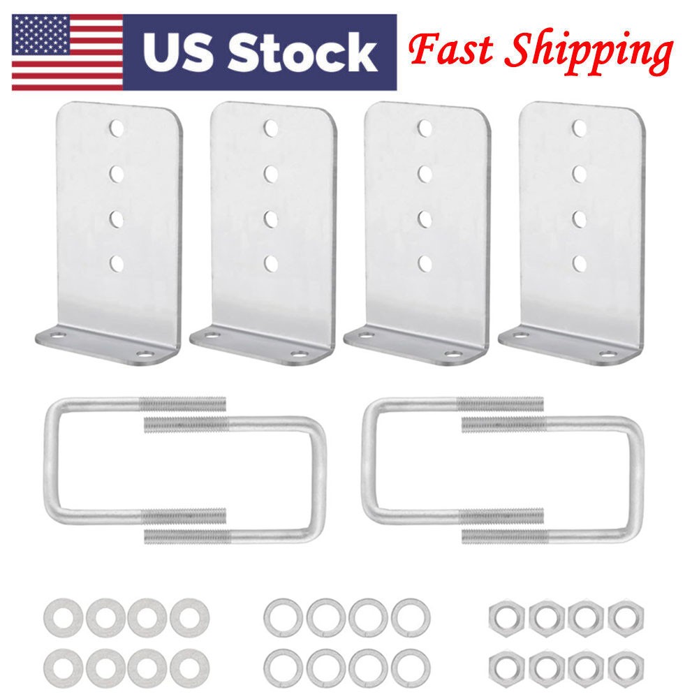 4PCS 8″ Galvanized Steel L-Type Boat Trailer Bunk Brackets fit 3 x 3 Crossmember