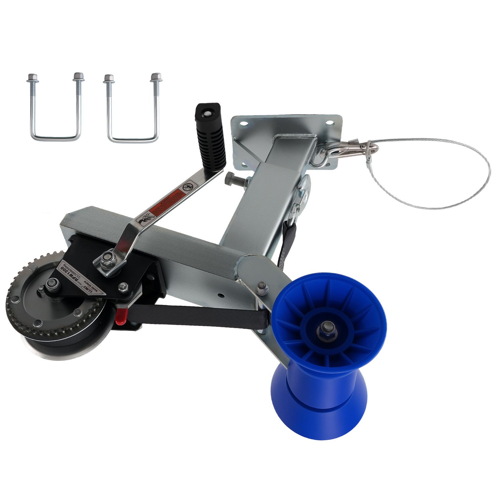 Boat Winch Mount Kit for 3″W x 4″H Trailer Drawbar 455-595mm Adjustable