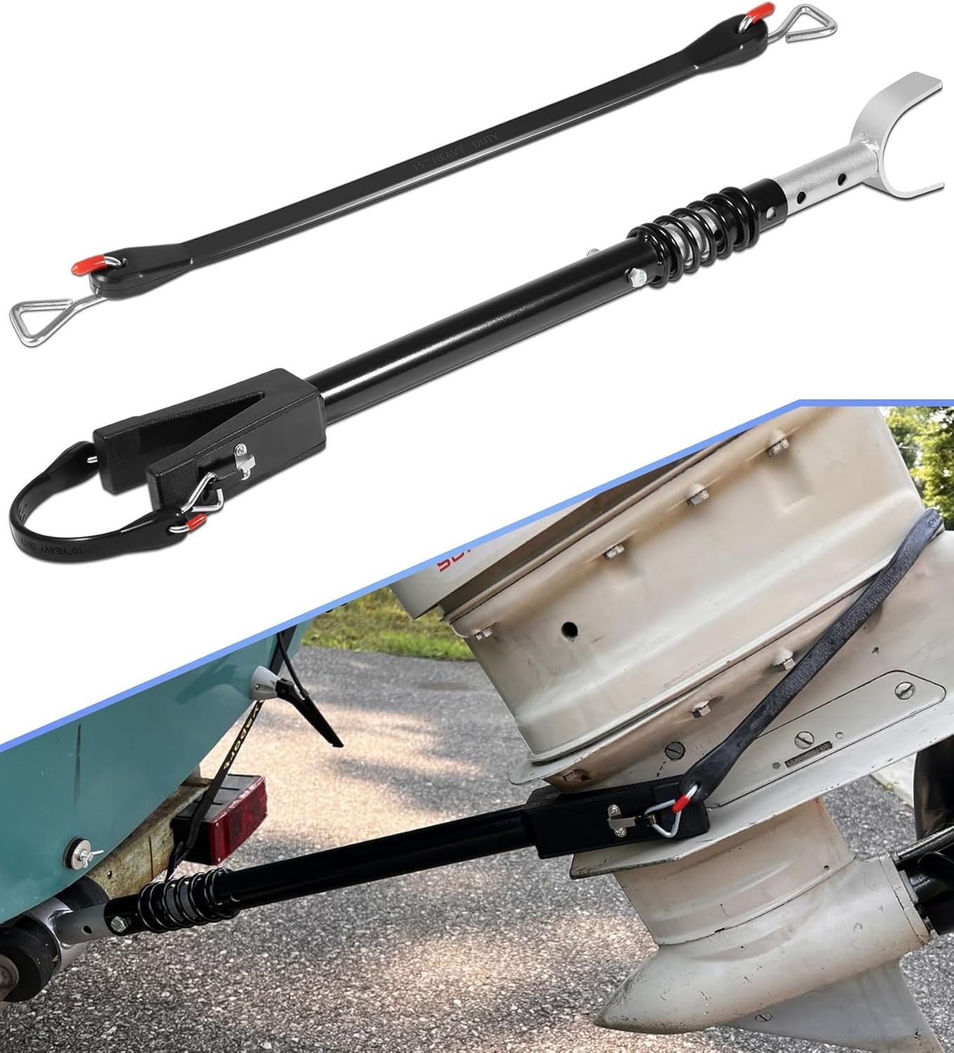 Heavy Duty Boat Transom Saver for Outboard Motors Up to 150HP – 20.27” to 30.7”