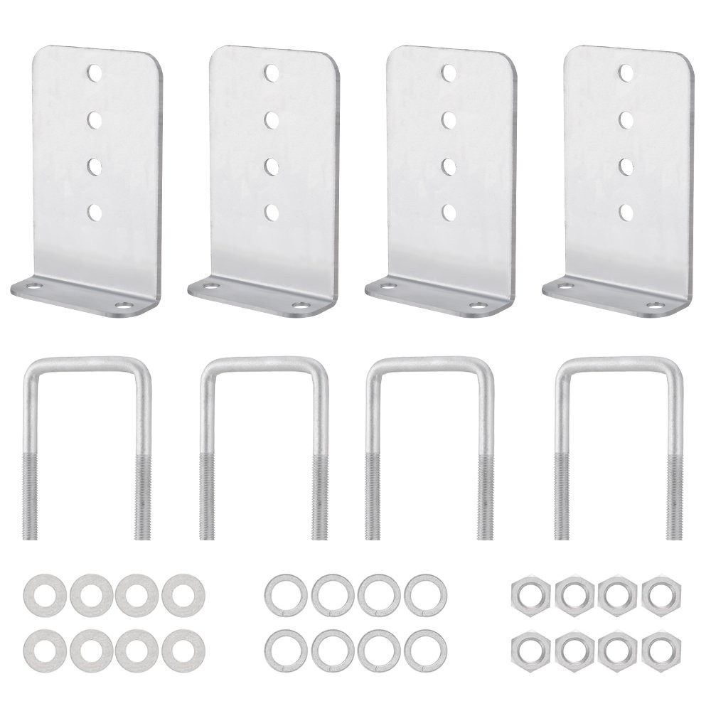 8PCS Galvanized L-Type Boat Trailer Bunk Bracket Kit Fits For 3 x 3 Crossmember