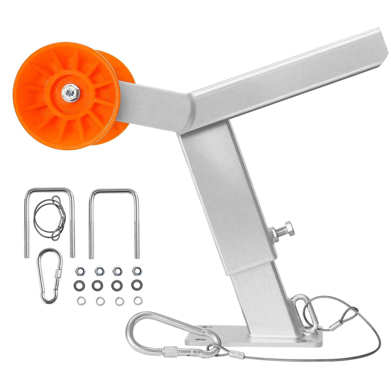 Adjustable Boat Trailer Winch Stand with Roller, Height Range 14.3-21.6 Inches