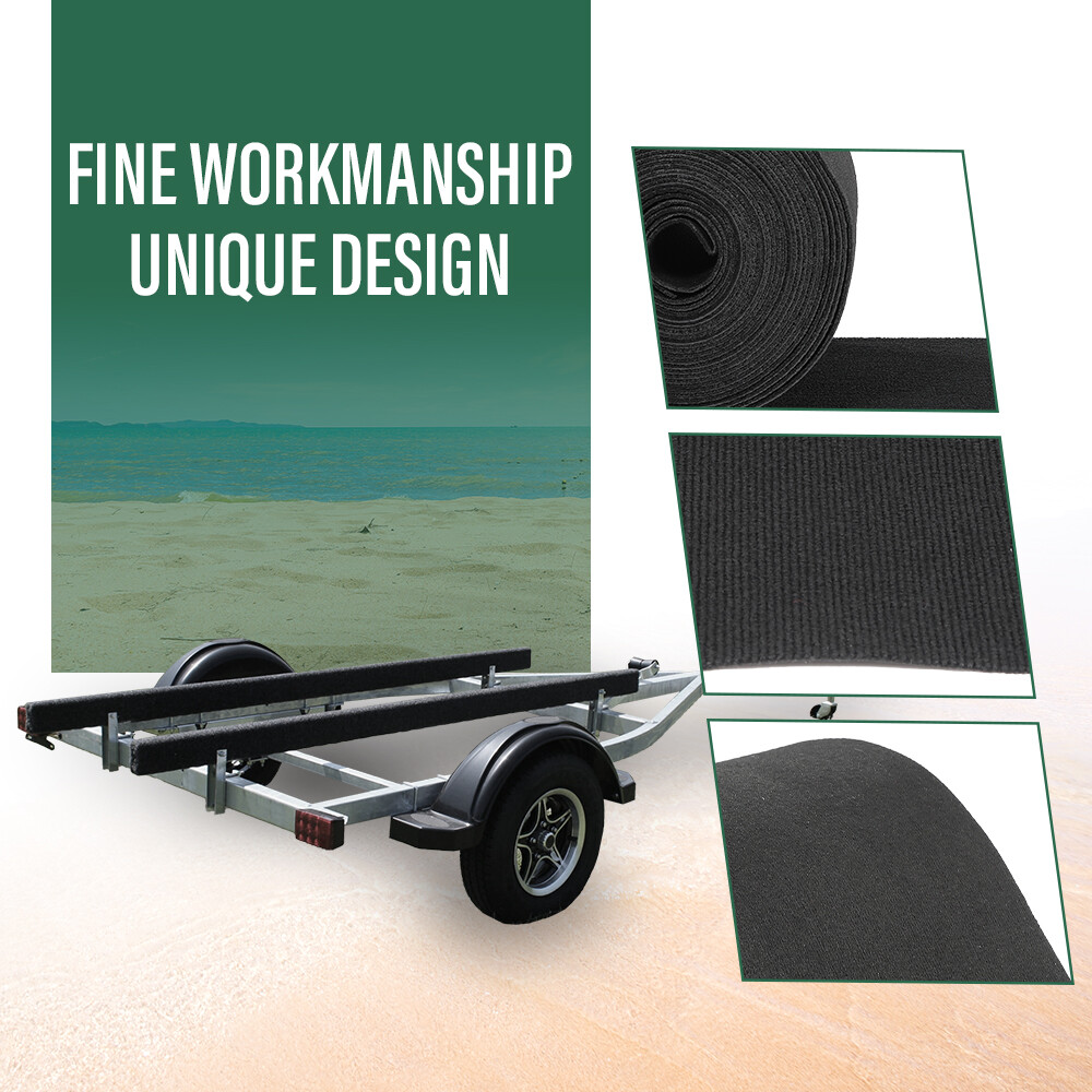 18″ x 50′ Ribbed Bunk Carpet / Marine Boat Trailer Runners / Outdoor – Black