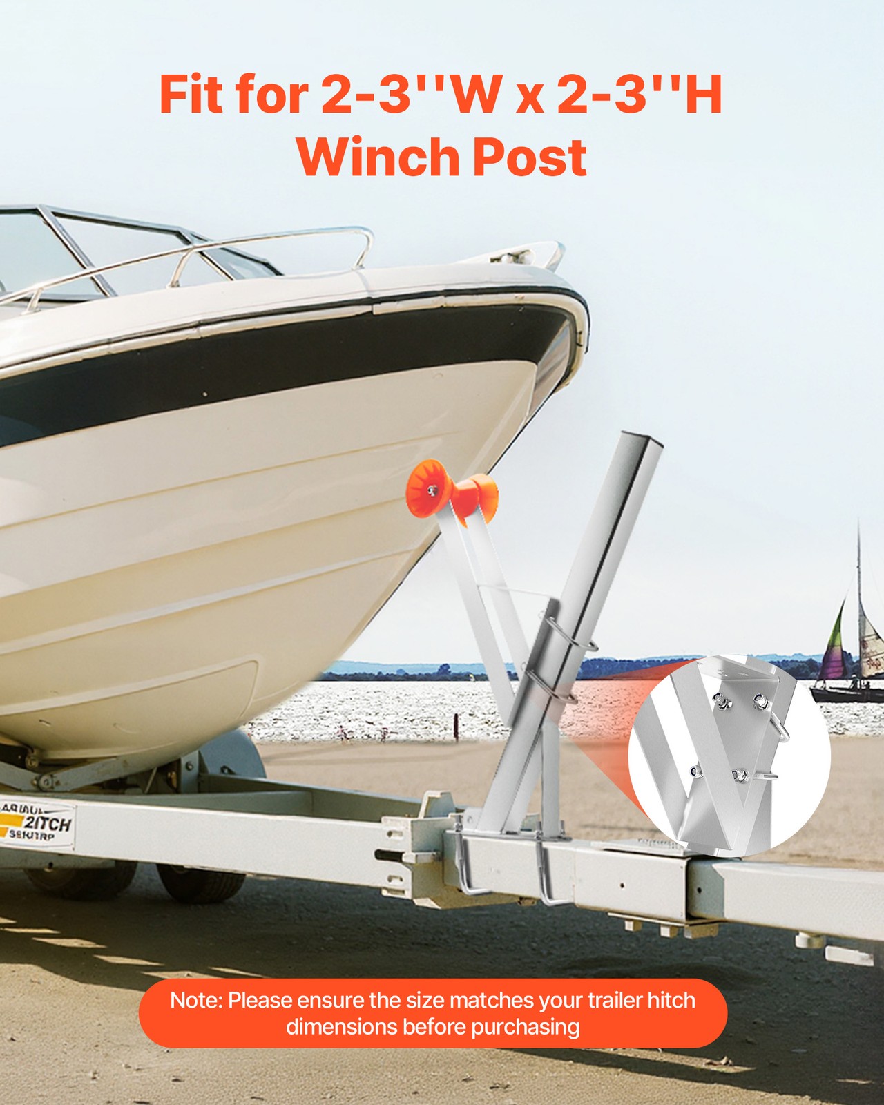 VEVOR Boat Winch Stand 2-3 inch Winch Posts Boat Trailer Winch Seat with Roller
