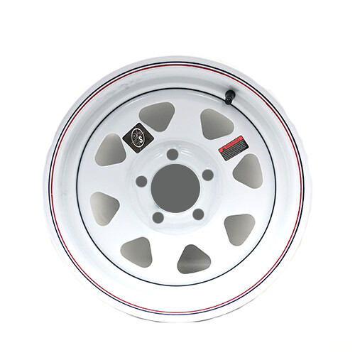 14″ x 5.5 White Spoke Trailer Wheel (5 on 4.5″ Bolt Circle)