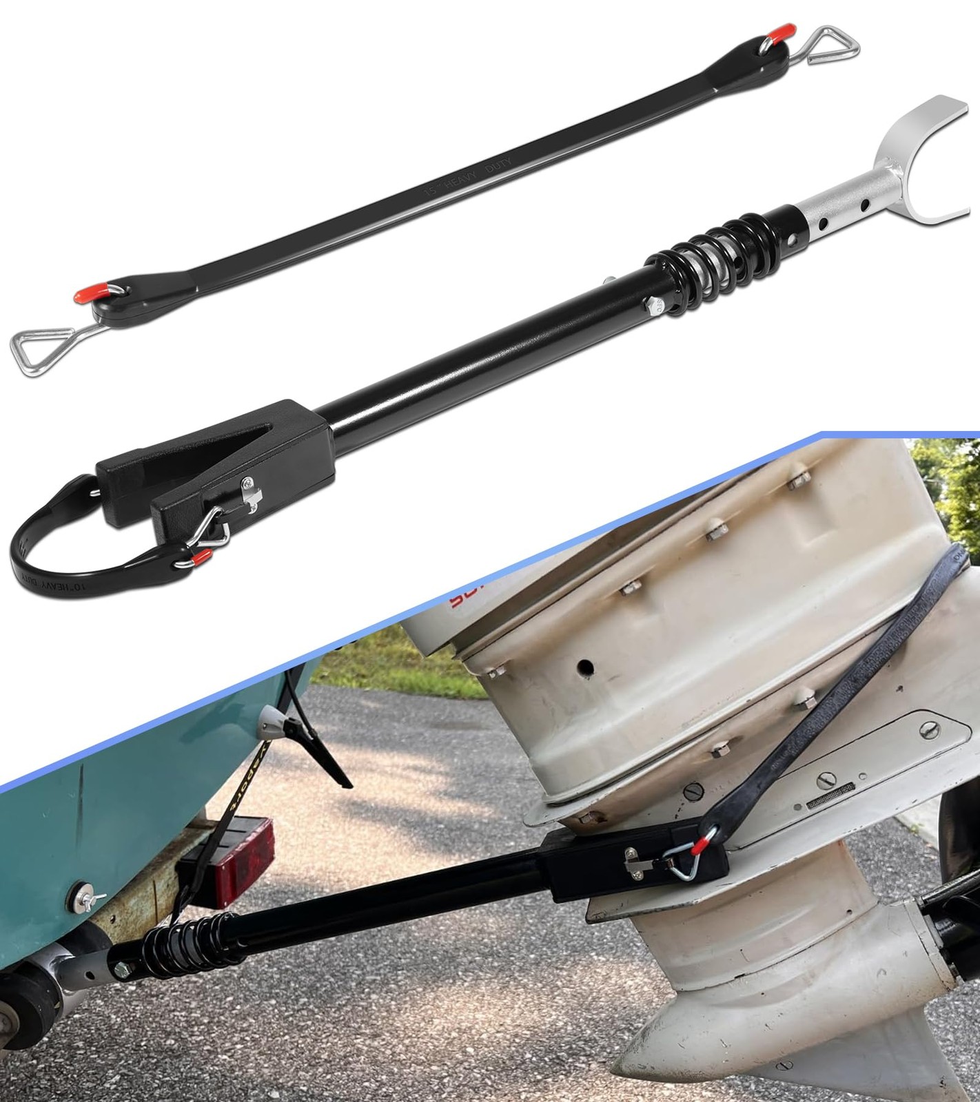 Boat Transom Saver for Outboard Motor Up to 150 HP 20.27″-30.7” Adjustable lengt