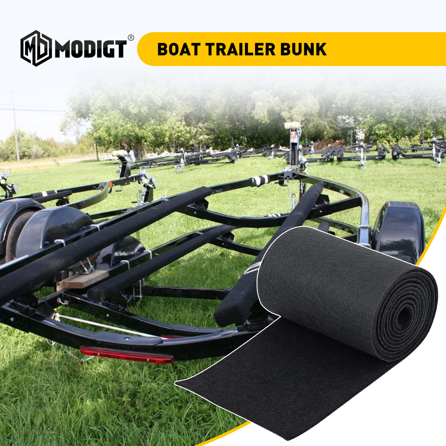 13Sqft BLACK Ribbed Bunk Carpet /Marine Boat Trailer Runners / Outdoor 12″ x 13′