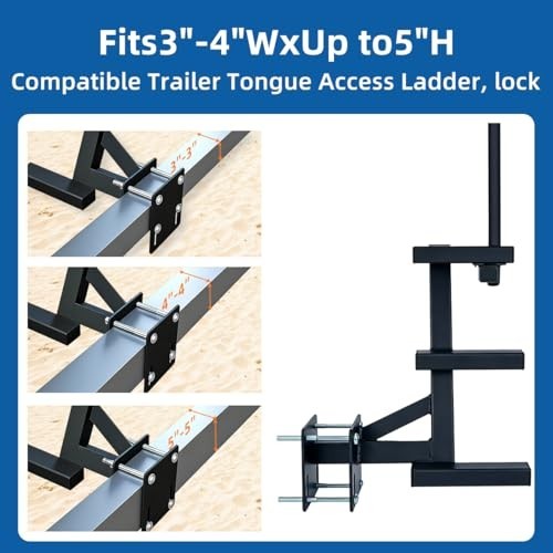 Heavy Duty Adjustable Boat Trailer Steps – 3-Step Access Ladder, Non-Slip, Multi