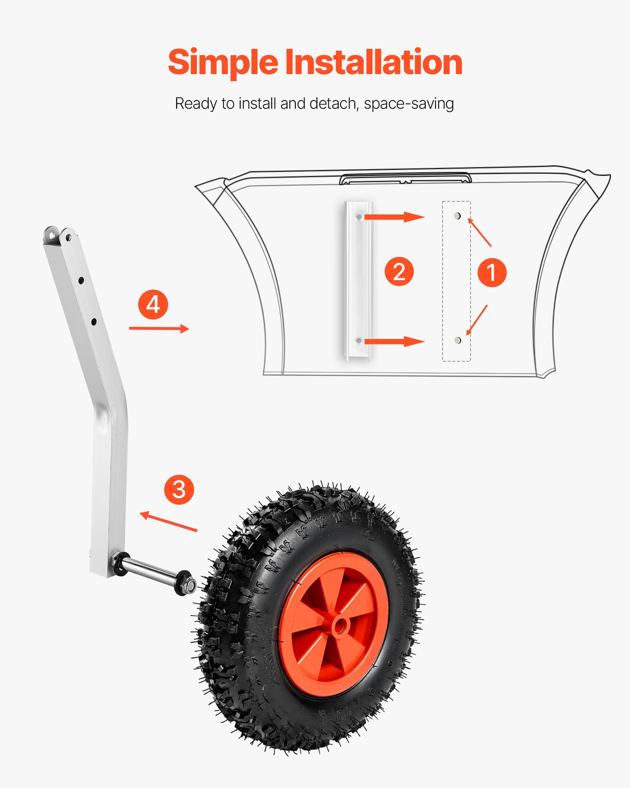 VEVOR Boat Launching Wheels 500lbs 12″ Aluminium Alloy Transom Wheel Rubber Tire