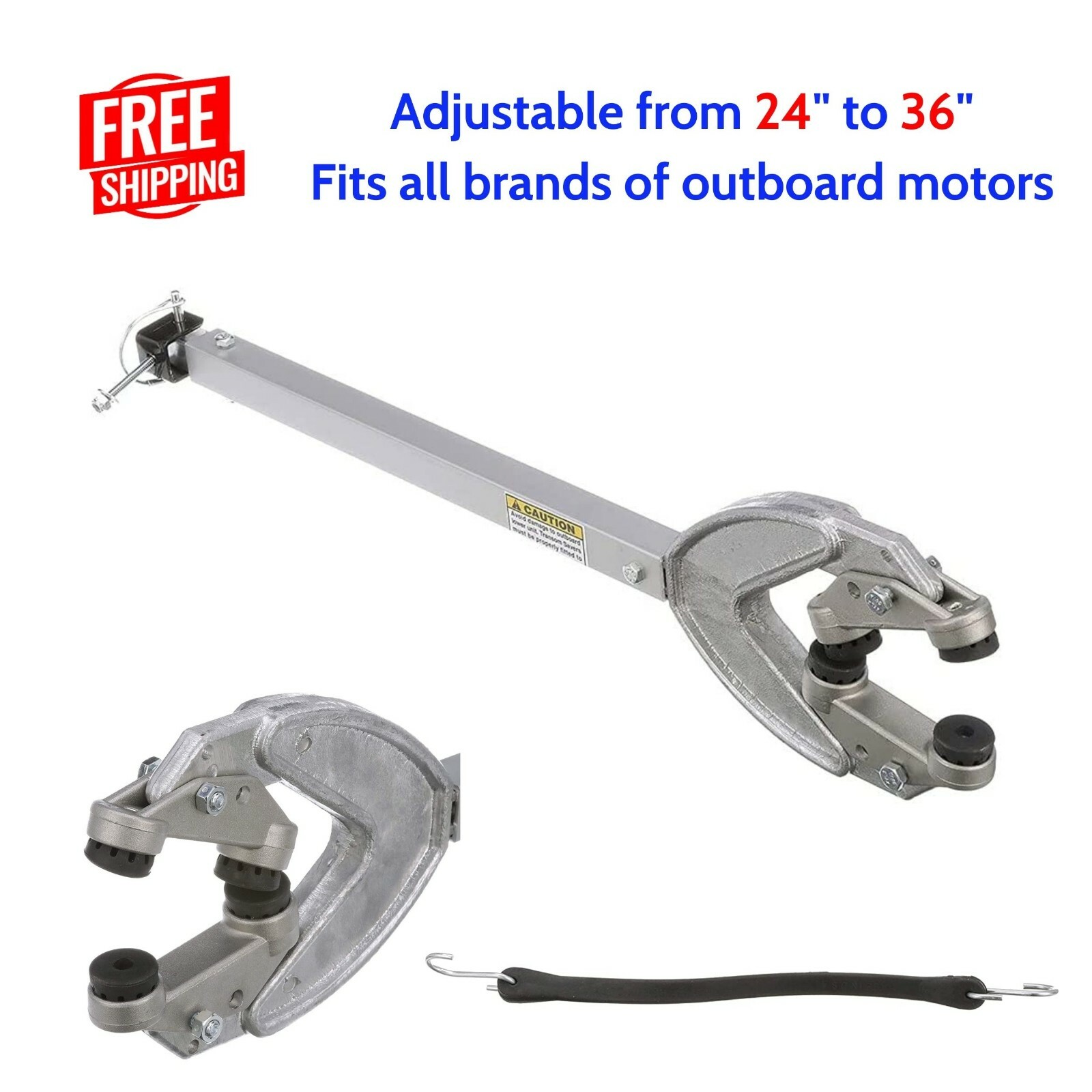 Heavy Duty Boat Engine Transom Saver 24”-36” Outboard Motor Support Trailer