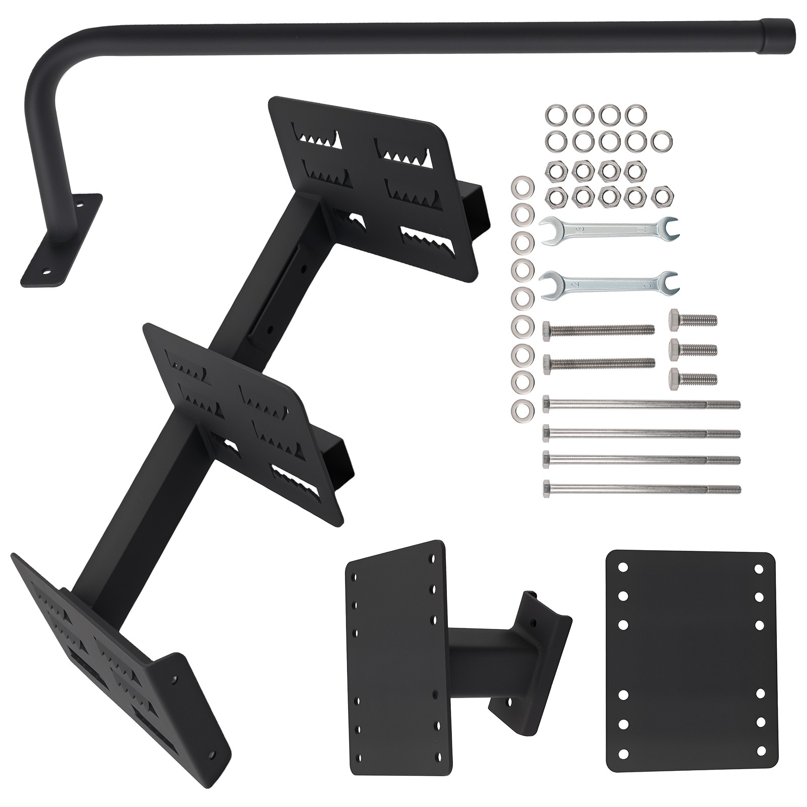 3-Step Steel Mount for Universal Boat Trailer Tongue Boarding Step Black
