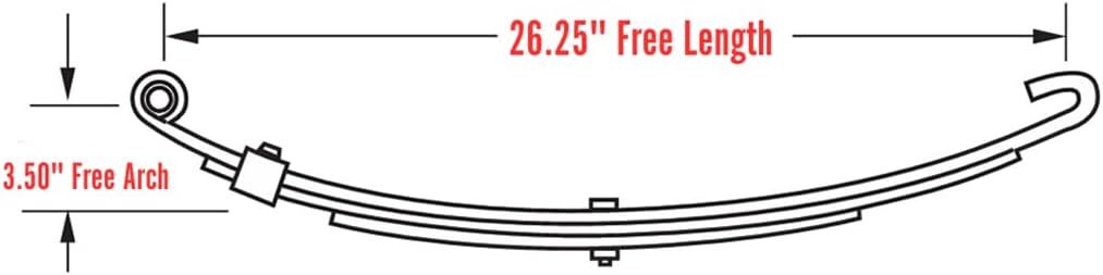SOUTHWEST WHEEL 2 Leaf 26.25″ 800 lbs Open End Trailer Leaf Spring