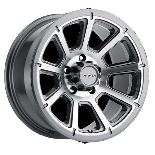 Vision 15 x 6 Trailer Wheel 5 Lug on 4.5″ Bolt Pattern Aluminum Turbine Gunmetal
