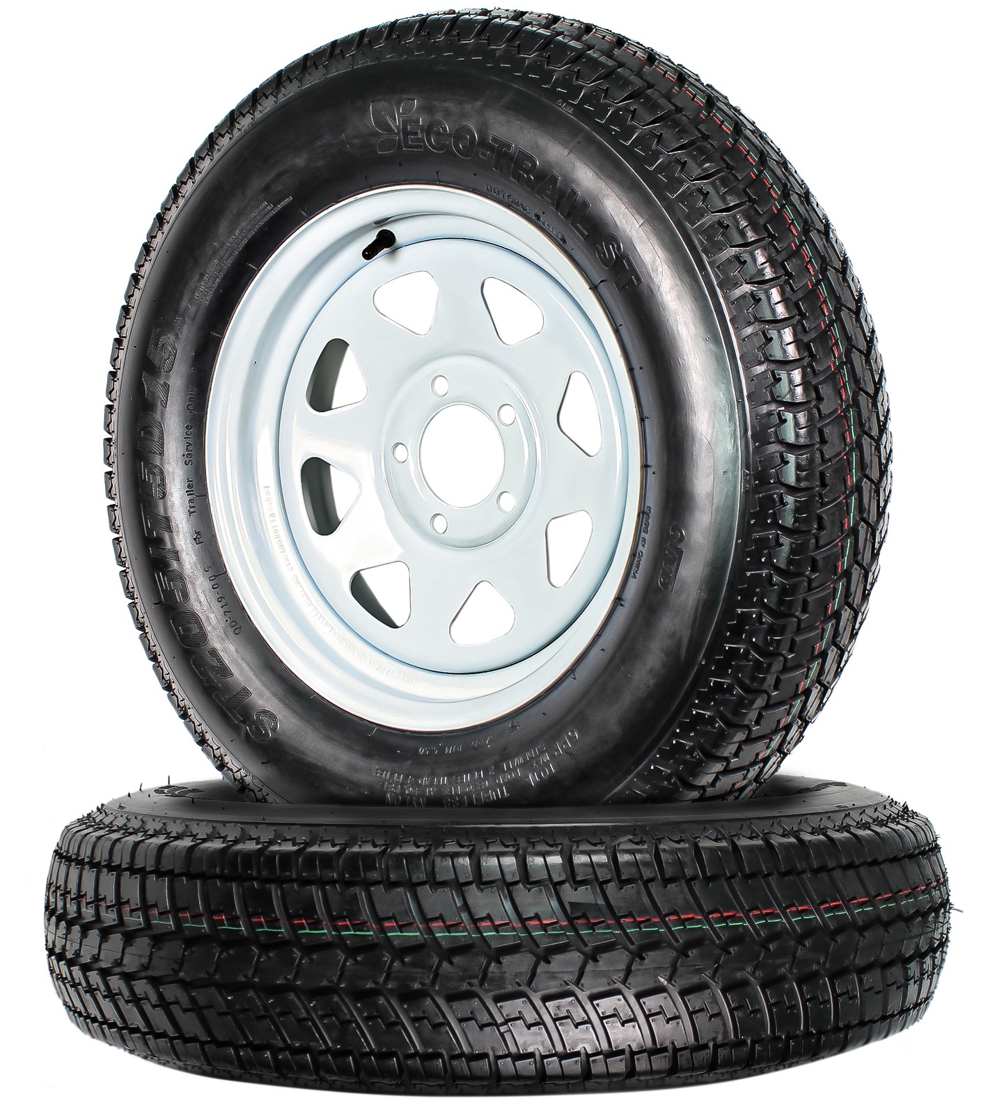 2-Pack Trailer Tire Rim ST205/75D15 SPECIAL BOLT PATTERN 5 Lug 5 Inch Center
