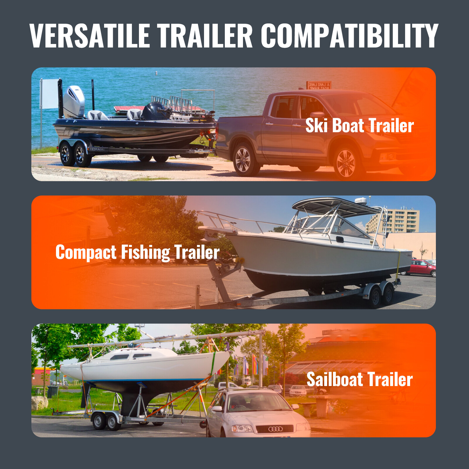 VEVOR Boat Trailer Guide 48” Galvanized Guide on Poles Kit w/Stiffener&PVC Tubes