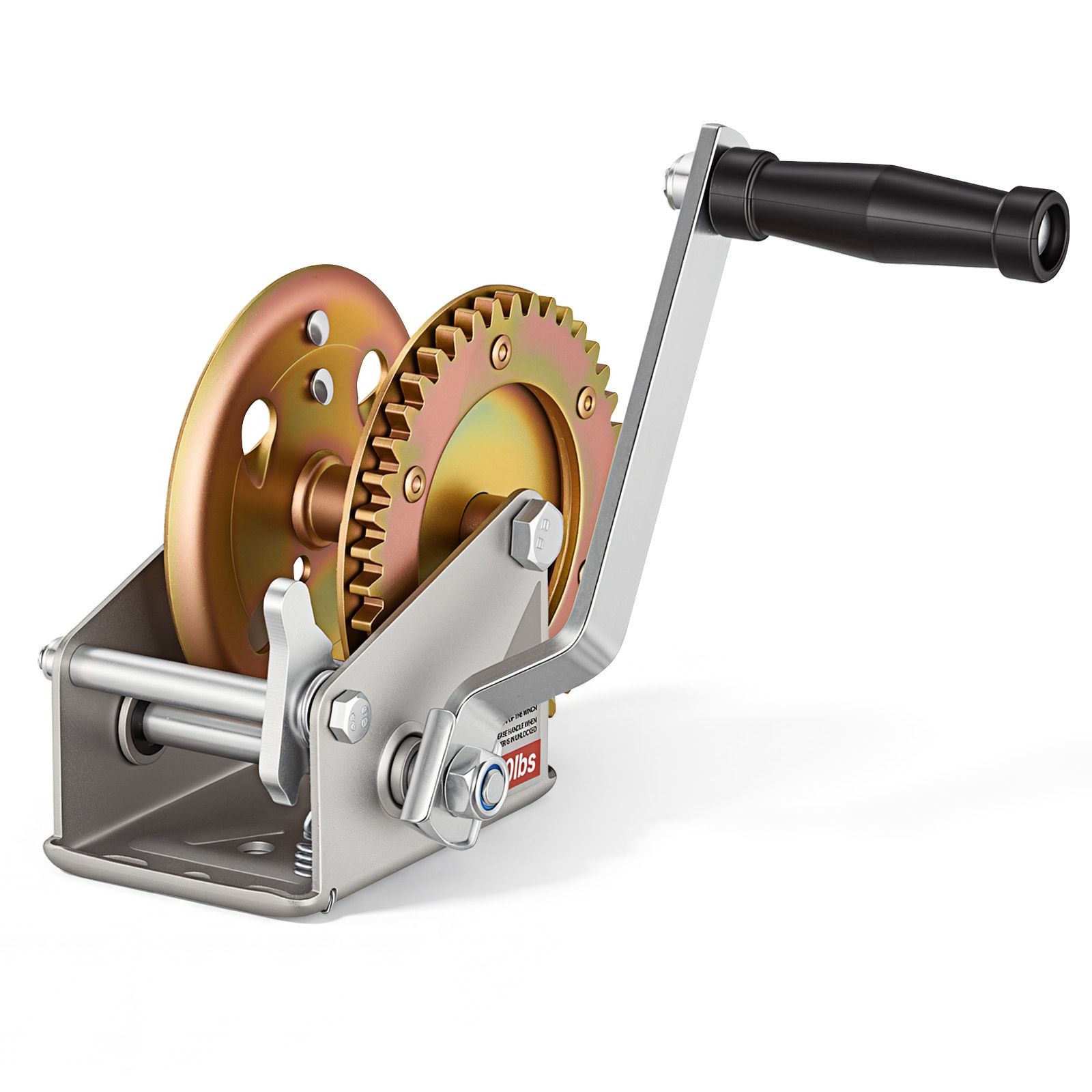 1600lb Manual Boat Winch Heavy Duty Hand Crank Galvanized 4:1 Ratio