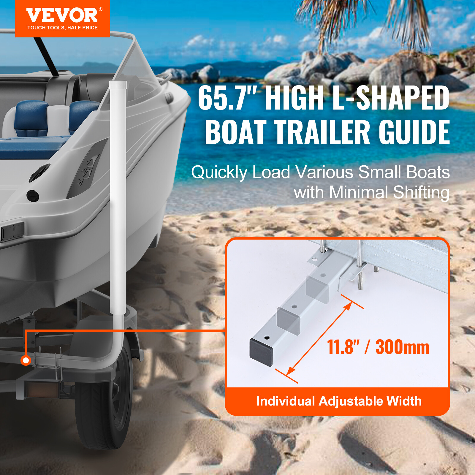 VEVOR Boat Trailer Guide 60” Galvanized Guide on PVC Poles for Ski Boat Sailboat