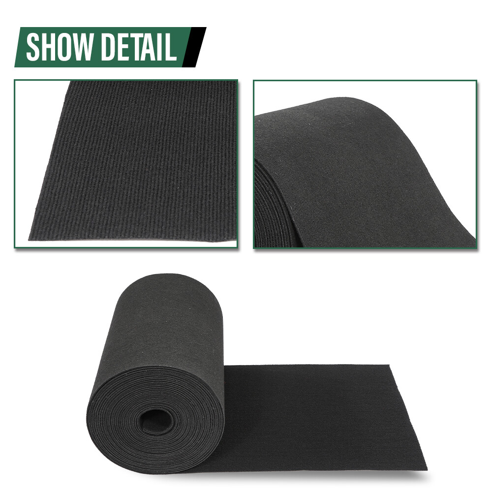 18″ x 50′ Ribbed Bunk Carpet / Marine Boat Trailer Runners / Outdoor – Black