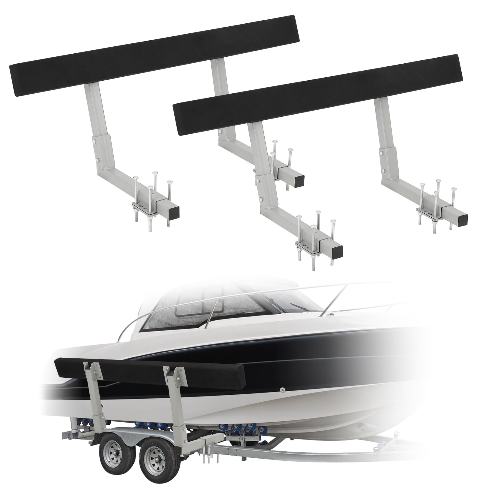 Boat Trailer 2pcs Side Guide On Bunk Board Carpeted Kit w/ Hardware 16.7inch