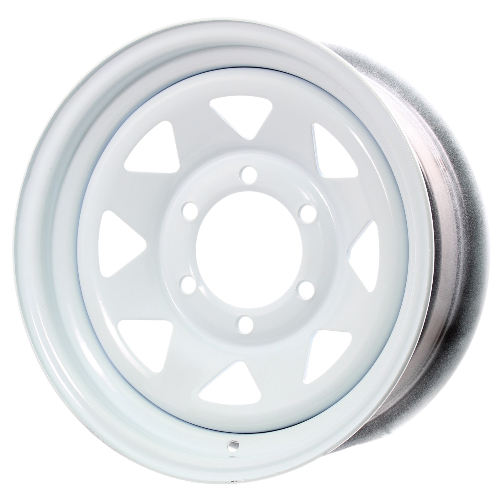 2-Pack Trailer Wheel 15X6 15 Inch 6 Lug On 5.5 Center White Spoke Rim