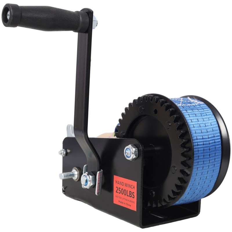 2500lbs Hand Winch, Trailer Boat 32.8ft Steel Portable Crank Winch Gear Ratio