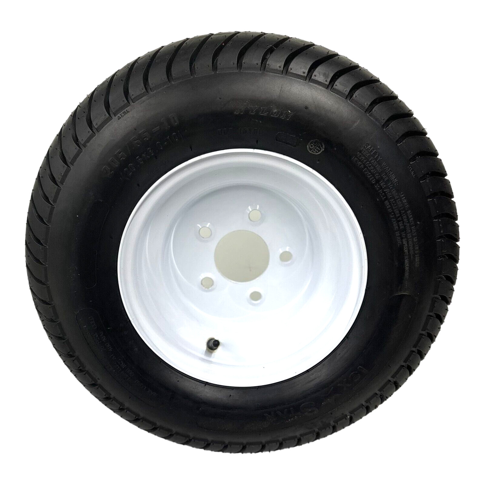 Trailer Tire on Rim 205/65-10 LRD Bias 20.5x8x10 on 5 Lug White Modular Wheel