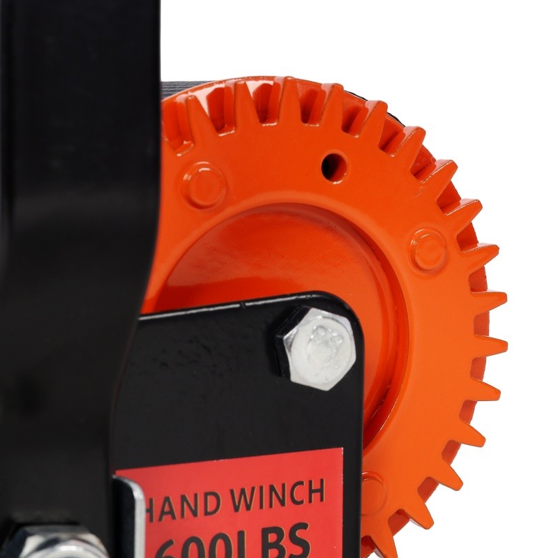 for Trailer Boat ATV Towing Manual Crank Hand Winch, 19.6ft Orange Strap 600lbs