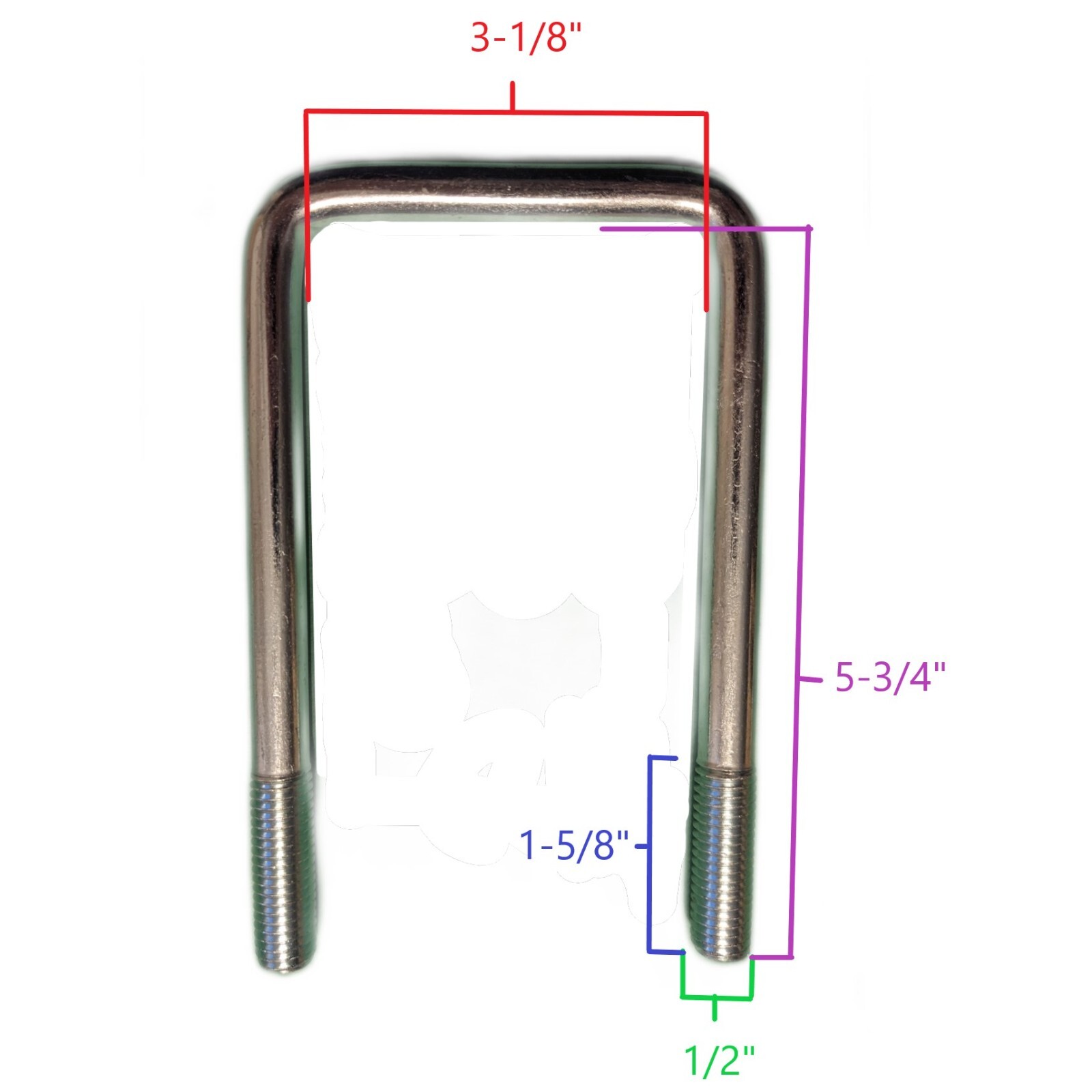 EZ Loader U-Bolt 1/2″-13 x 3″ x 5 – 3/4″ Zinc Plated 290-027532