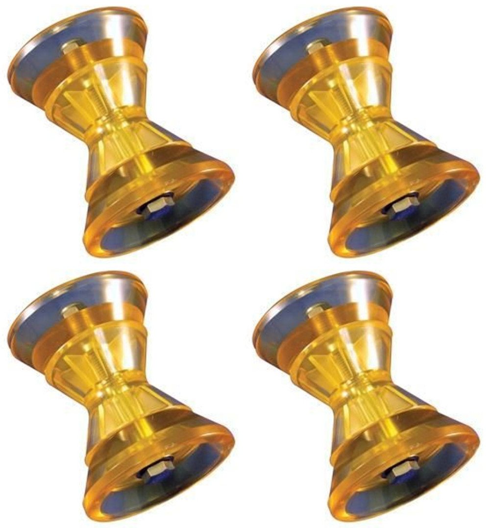4-Pack 4″ Boat Trailer Poly Keel Roller – Non-Marking, UV Resistant with Stainle