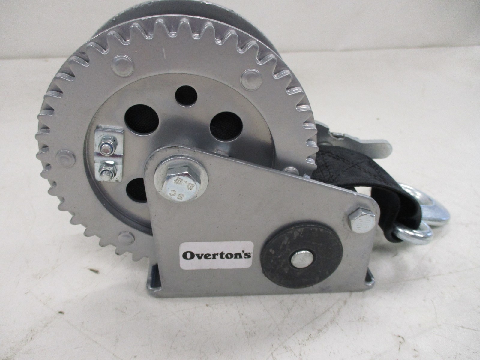 OVERTON’S 2000 LB DUAL DRIVE TRAILER WINCH SILVER 59977 MARINBE BOAT