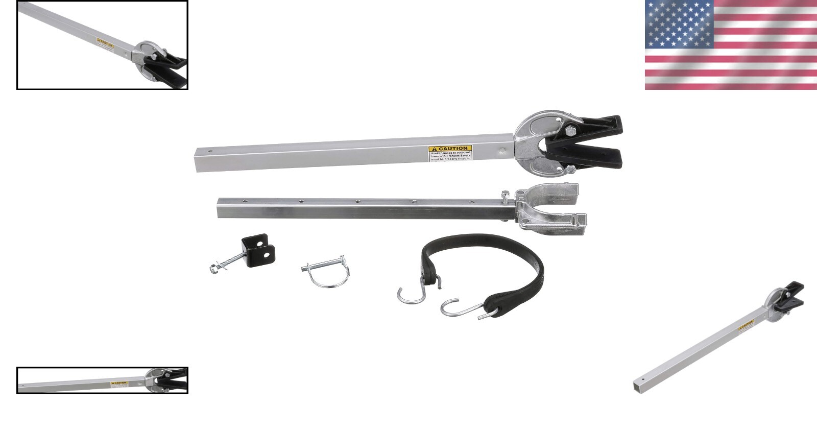 Composite Head Adjustable Transom Saver with Roller/Trailer Mounts for Outboards
