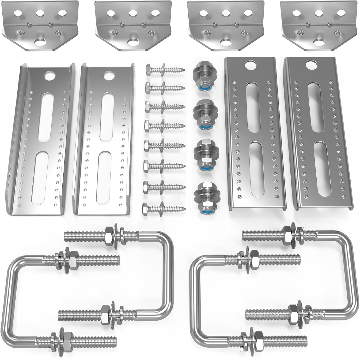 8″ Swivel Top Bunk Bracket Kit w/ U-Bolts for Boat Trailer 3″x3″ 2″x3″ 4PCS