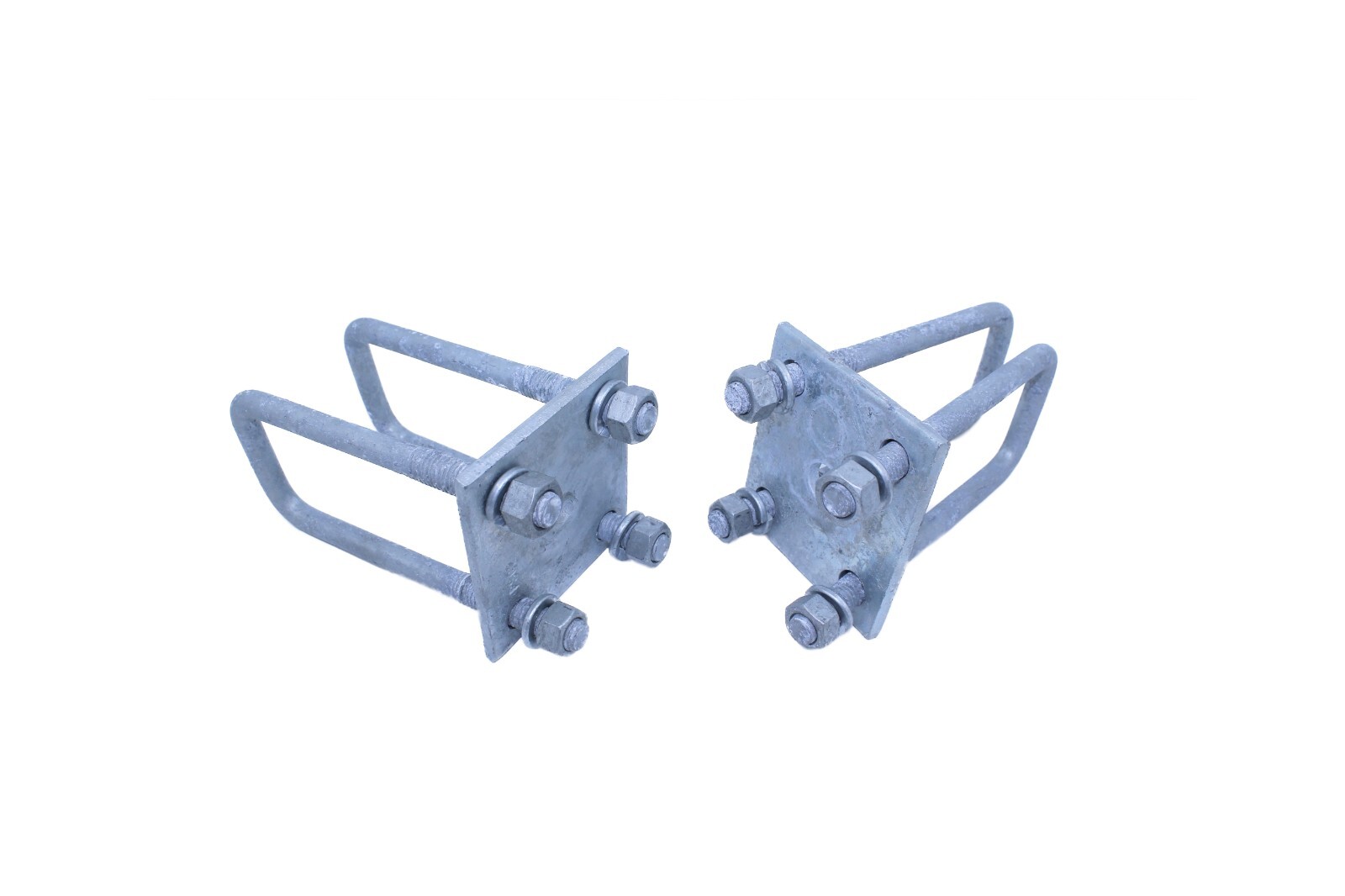 Galvanized Axle Plate and U-bolt Kit (2in x 3in) for single square axle Trailer