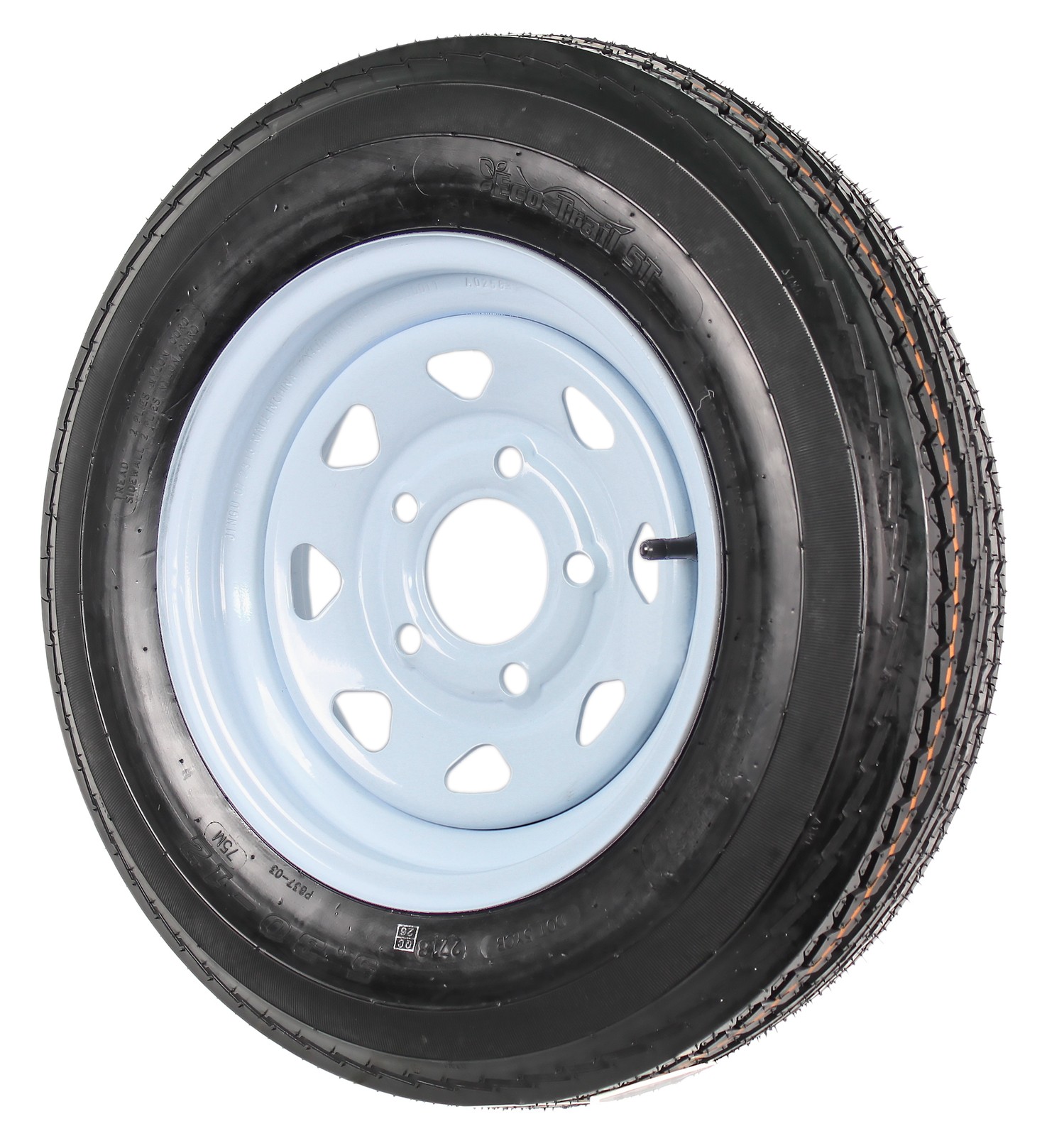 2-Pack Trailer Tire Rim 5.30-12 530-12 12 Inch 5 Lug On 4.5″ White Spoke Wheel