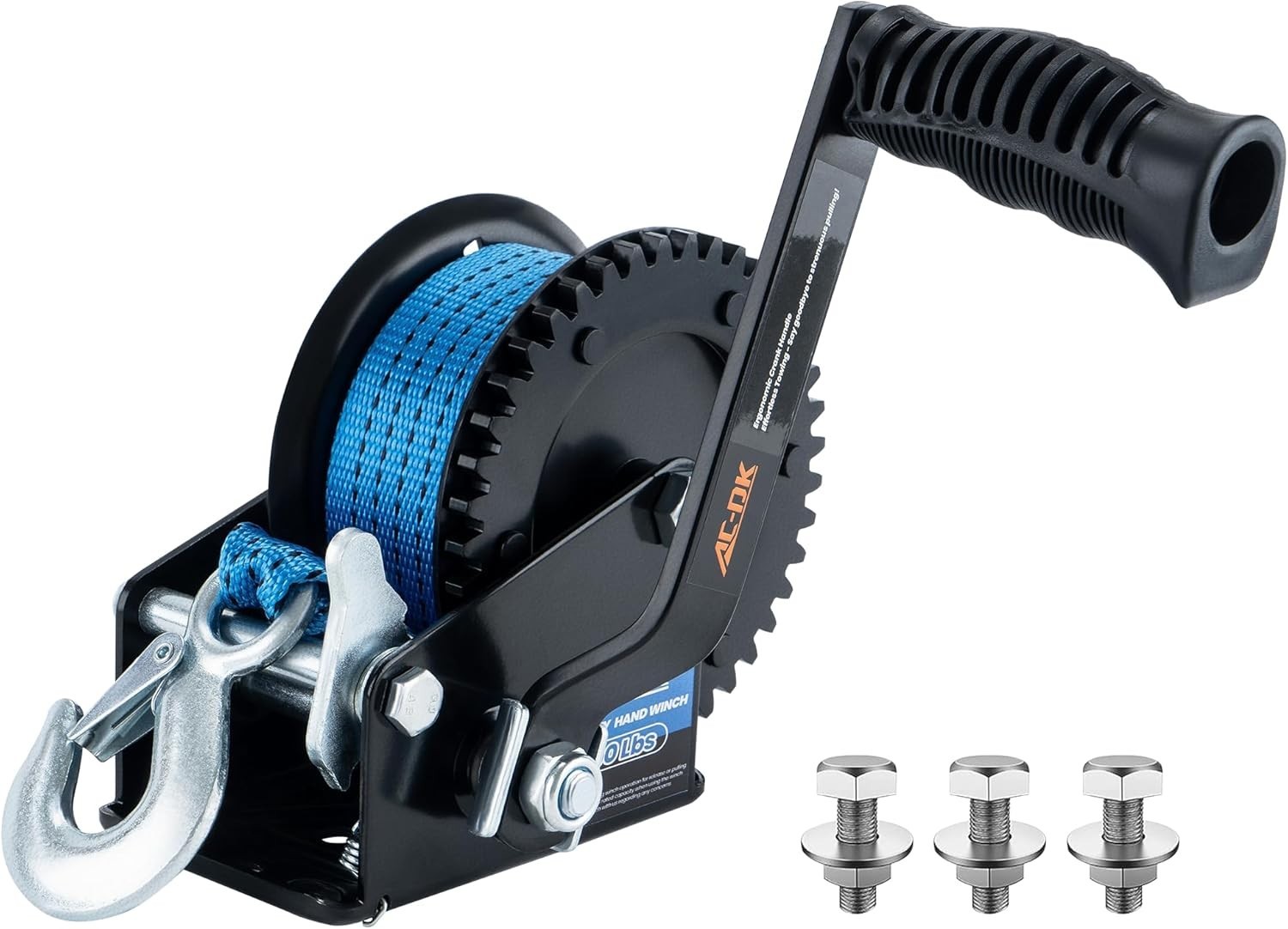2-Way Ratchet Trailer Winch with 26FT Strap – Reliable 1600 lbs Towing Capacity