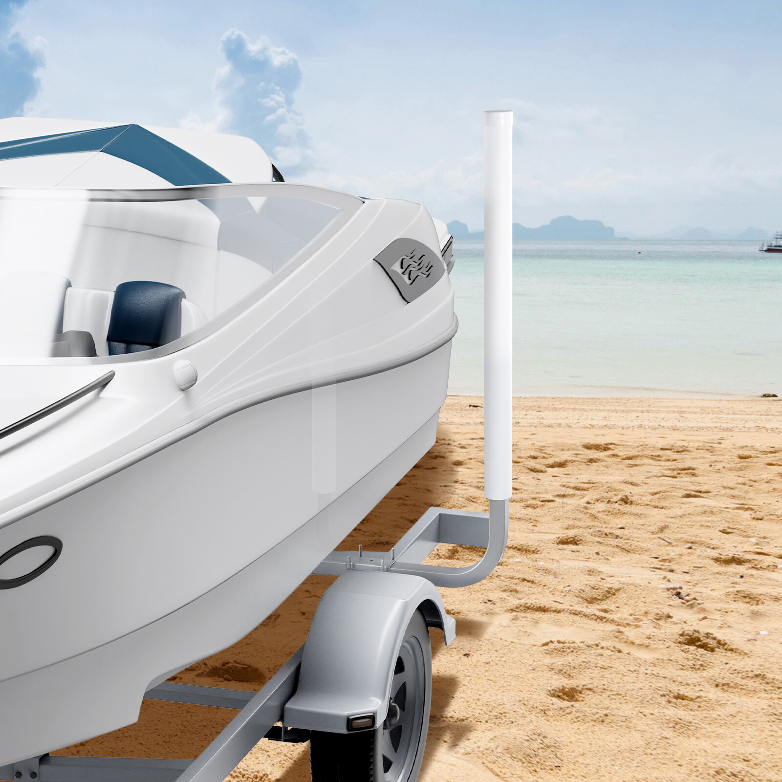 VEVOR Boat Trailer Guide 60” Galvanized Guide on PVC Poles for Ski Boat Sailboat