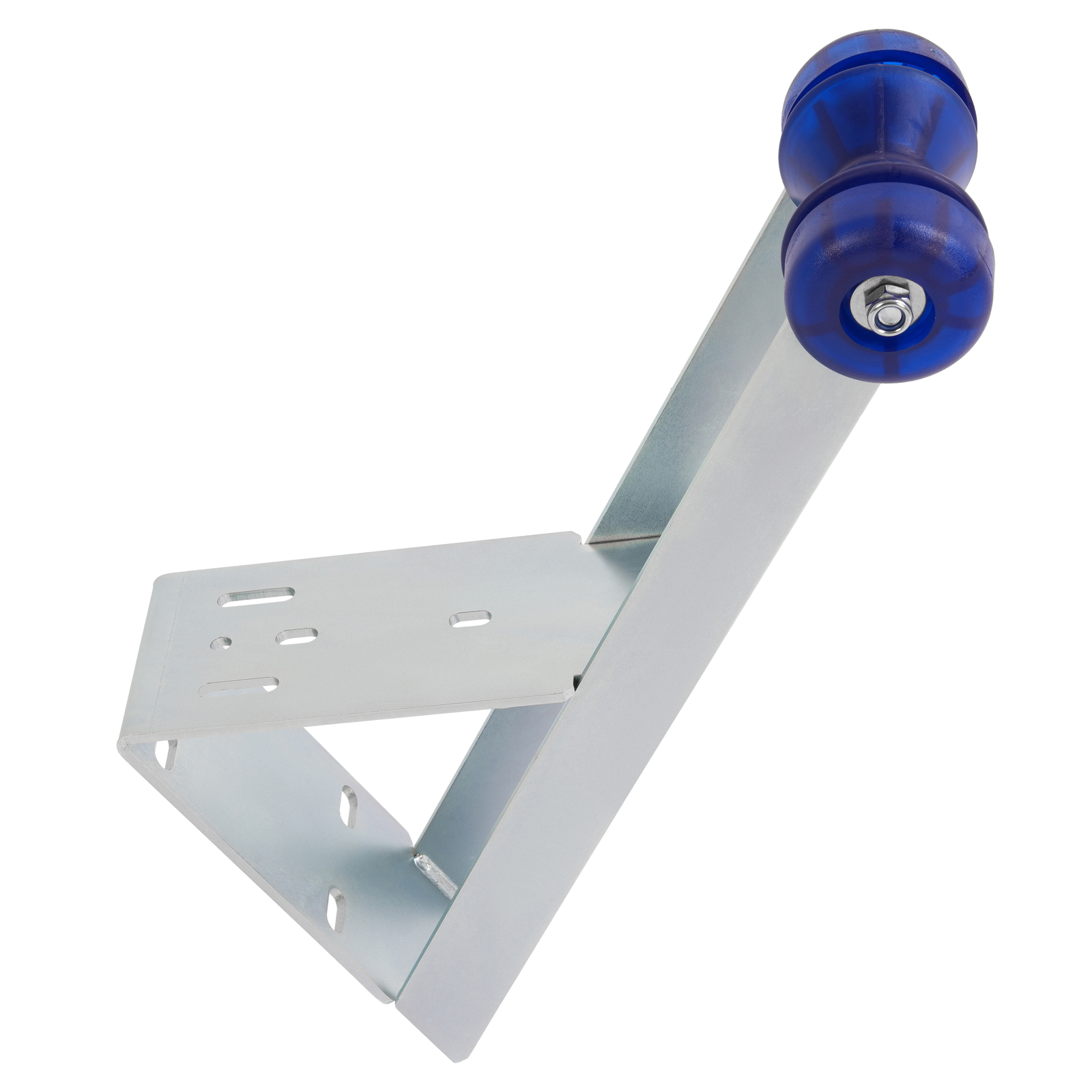 Galvanized Boat Trailer Winch Seat With Blue Roller and End Caps For Winch Posts