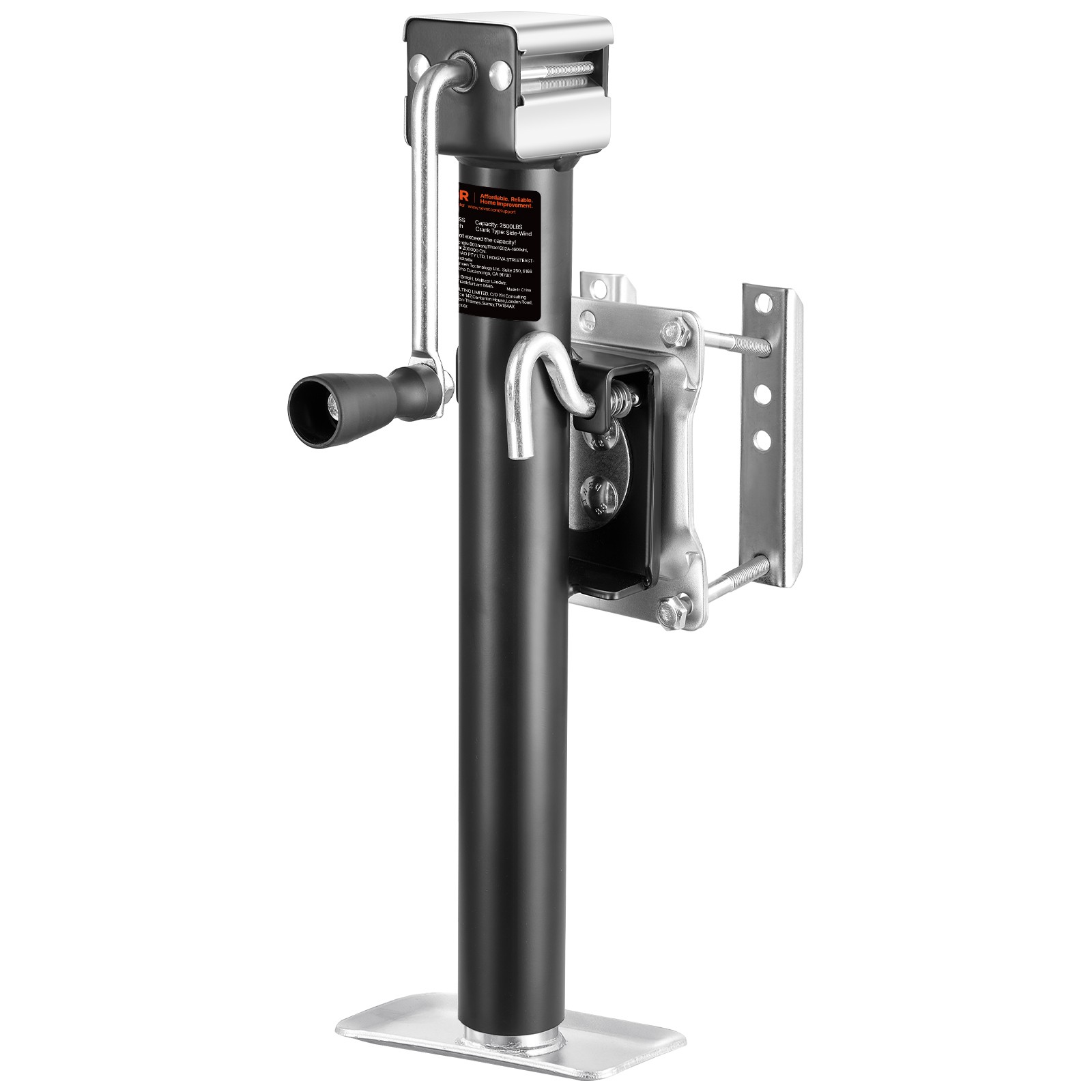 VEVOR Trailer Jack Bolt-on Trailer Tongue Jack 2500 lbs Dynamic Load 15″ Travel