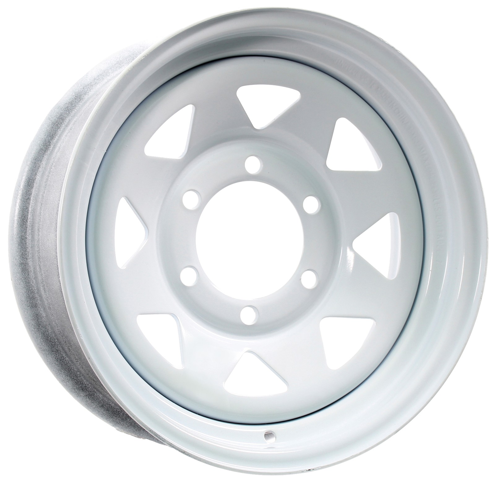2-Pack Trailer Wheel 15X6 15 Inch 6 Lug On 5.5 Center White Spoke Rim