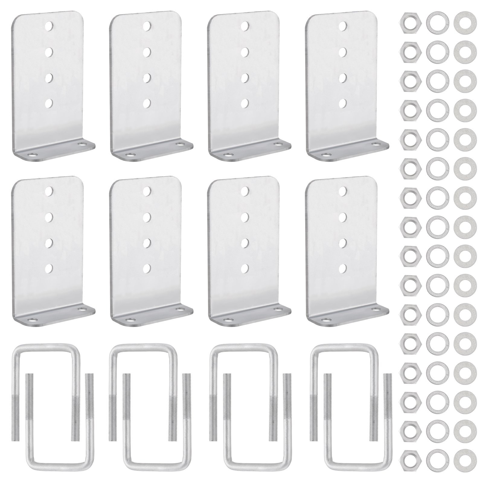 8PCS Galvanized L-Type Boat Trailer Bunk Bracket Kit Fits For 3 x 3 Crossmember