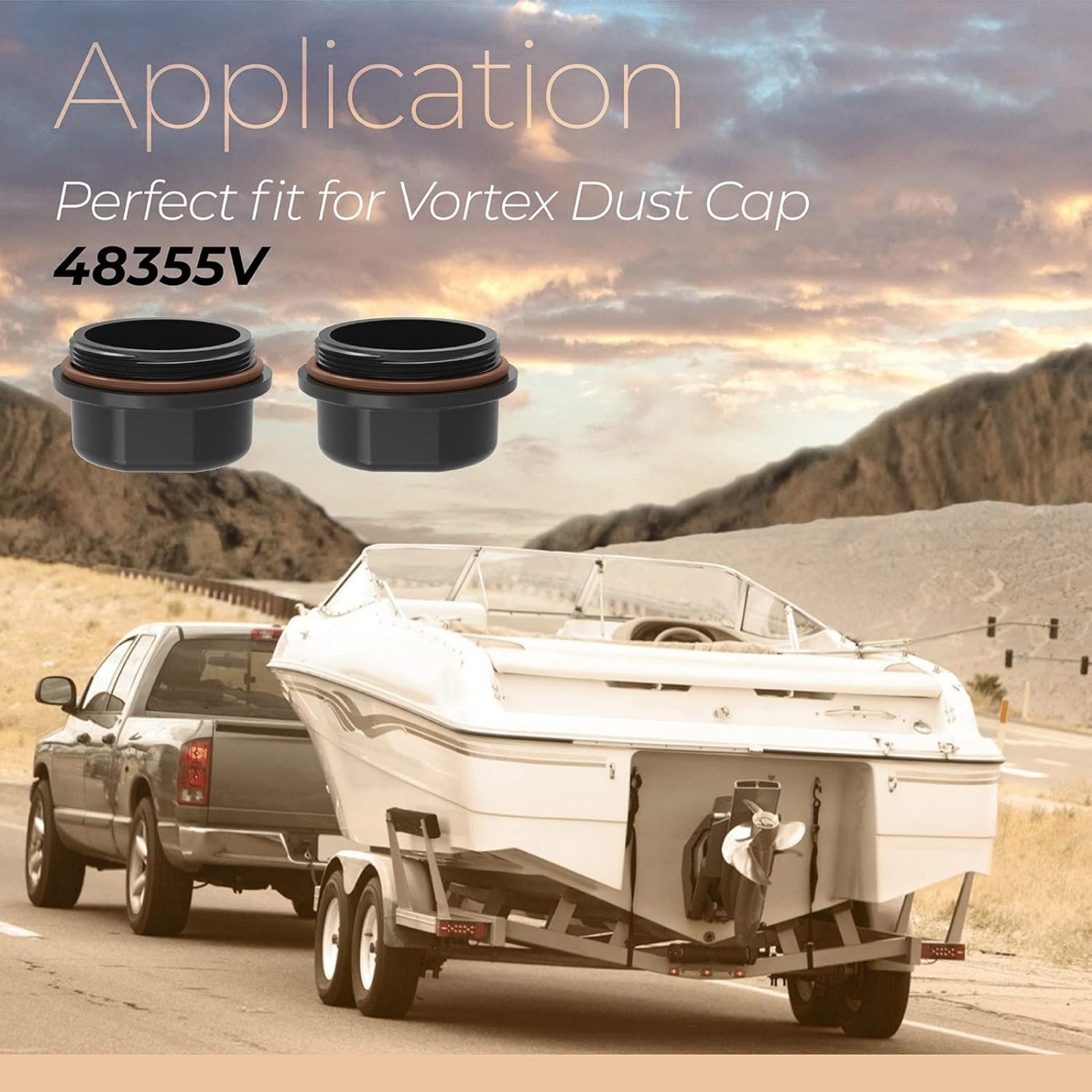 K71-G01-73 Dust Cap Direct Fit Dexter Marine Vortex Hubs 1250-1750 Lbs 2PCS