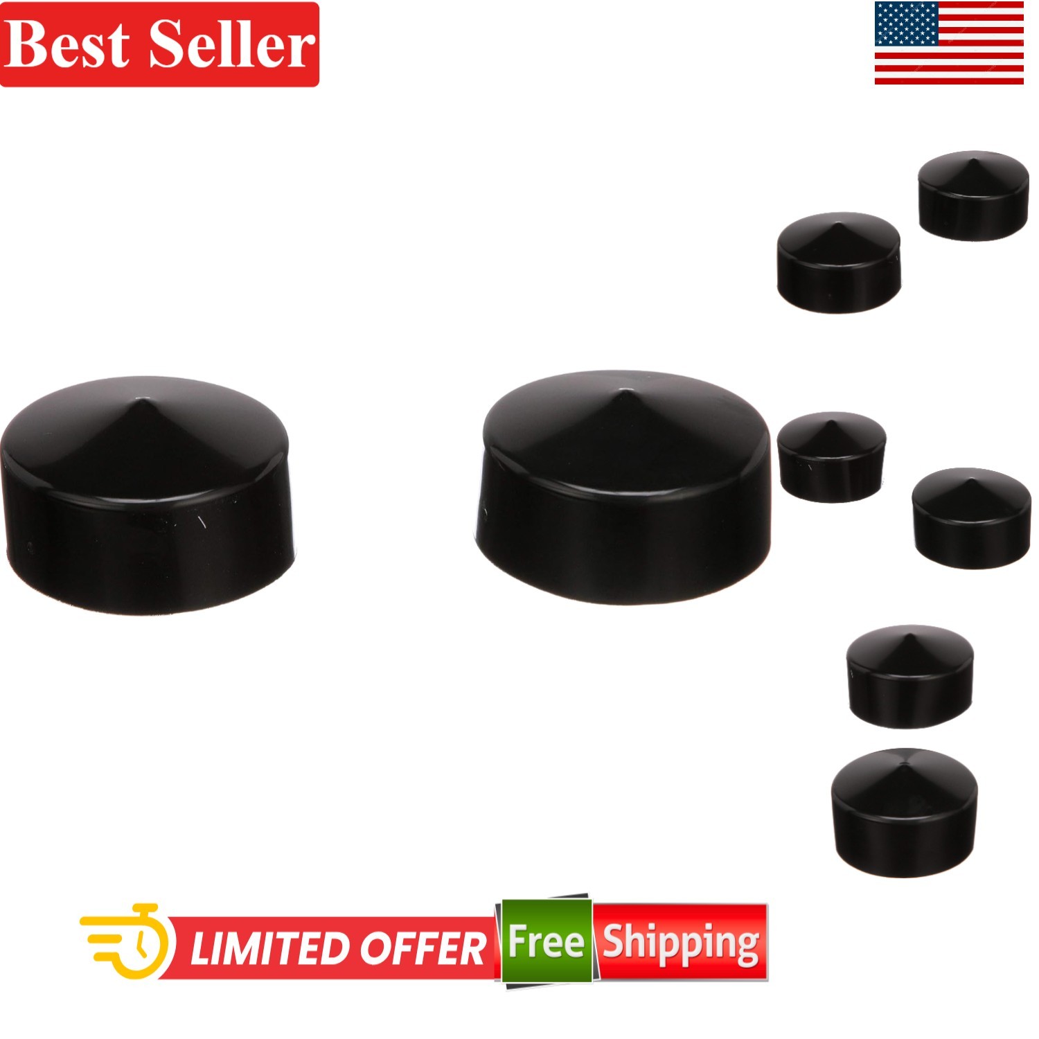 Boat Trailer Bearing Protector Covers Plastic Black Pairs