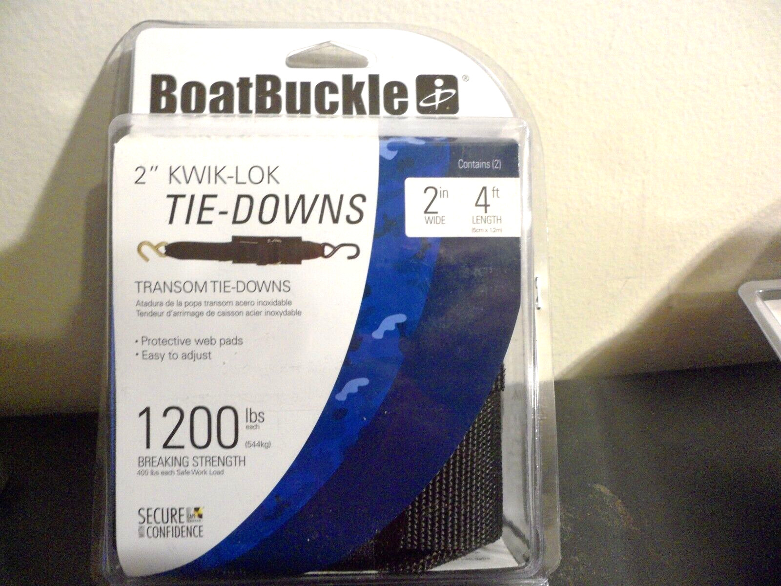BOATBUCKLE KWIK-LOK TRANSOM TIE DOWN 2″ X 4′ 1200 LBS