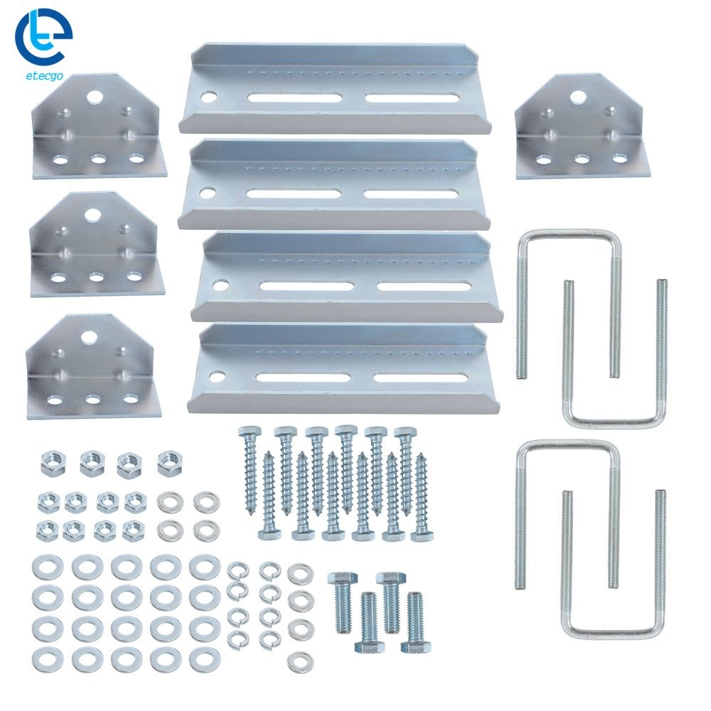 4Pack 8″ Galvanized Swivel Top Bunk Bracket Kit For Boat Trailer 2×3 w/ Hardware